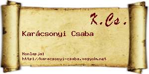 Karácsonyi Csaba névjegykártya
