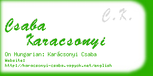 csaba karacsonyi business card